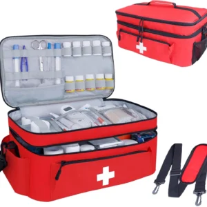 Empty First Aid Bag Medical Storage Bag Lightweight with Handles Gifts Bottle Organizer,Emergency Kits Organizer for Car