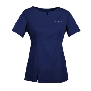 Women's Embroidered Scrub Top Nursing Uniform Blouse Short Sleeve Personalized with your Text