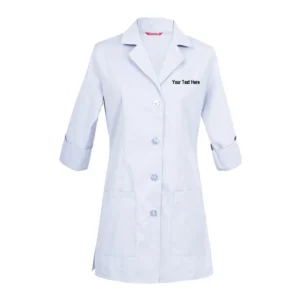 Embroidered Women's 3/4 Sleeve Lab Coat Personalized with your Text