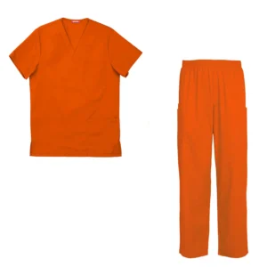 Men's Embroidered Scrub Set Nursing Uniform Scrubs Set Top and Pants