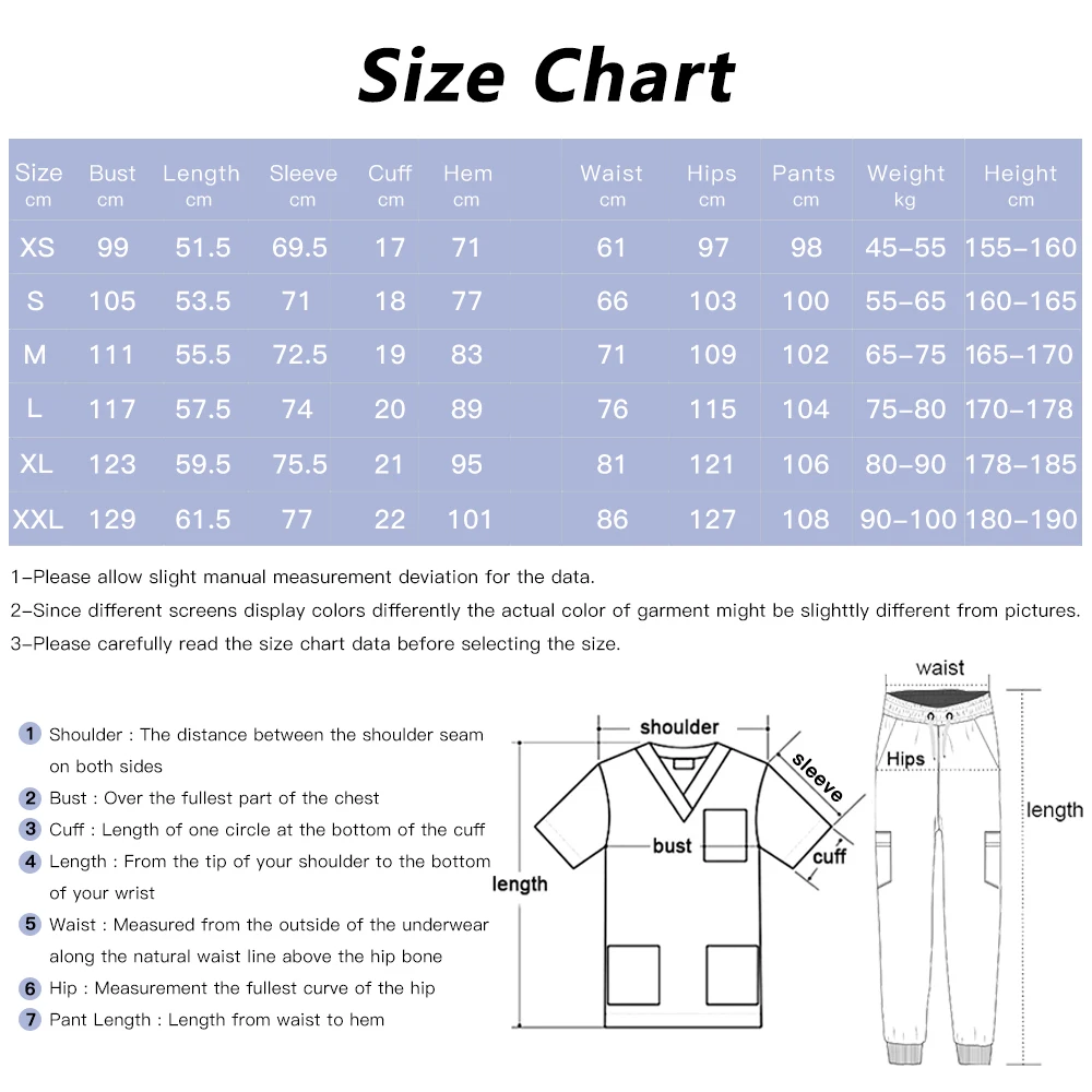 Women's long-sleeve scrub top and jogger pants in multicolor — pocketed two-piece set – view 2