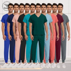 Scrub Sets Uniforms Nursing Mens Medical Scrubs Pet Clinic Veterinary Uniform Dental Cosmetic Workwear Lab Coat Scrubs Top Pants