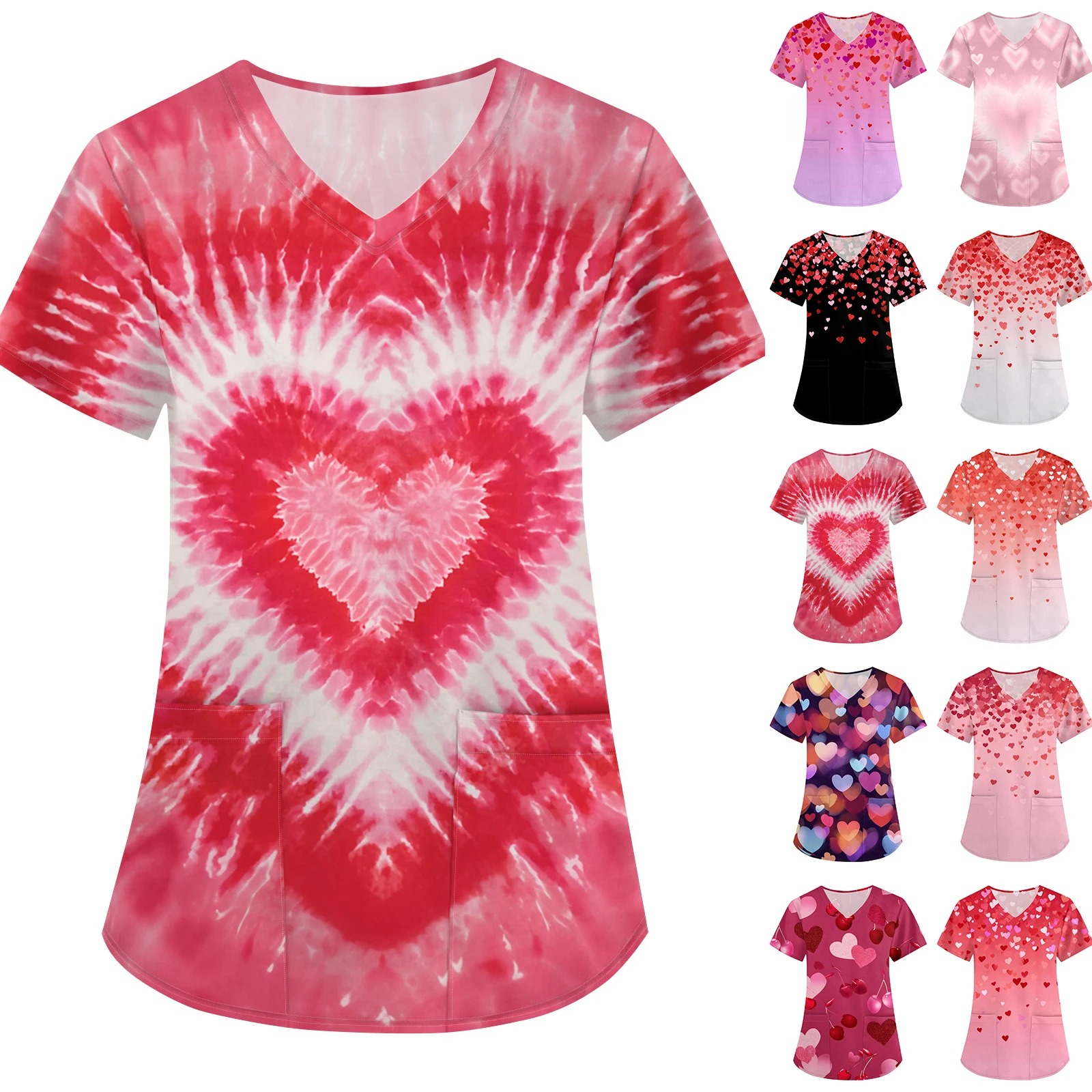 {title} — short-sleeve summer medical scrub top – view 4