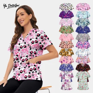 Wholesale Medical Clothing for Women Mens Scrubs Cute Printing Nursing Top Dental Clinic Beauty Healthcare Pharmacy Work Clothes