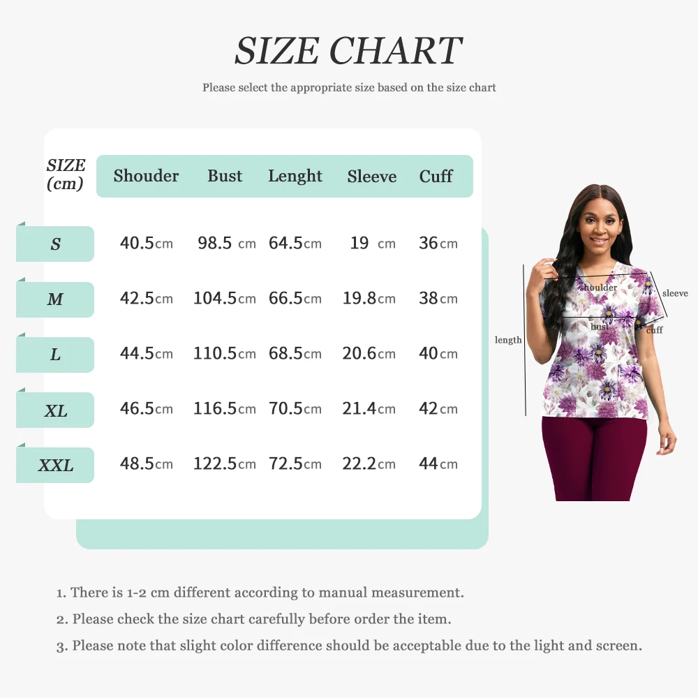 Printed Nurse Uniform Breathable Lightweight Scrub Top Pet Clinic Vet Work Uniforms Women Men Cartoon Butterfly Print Scrub Wear