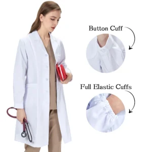 White Lab Coats Unisex Hospital Surgeon Clothes Clinic Nursing Uniform Health service Workwear Lab Coat for Student