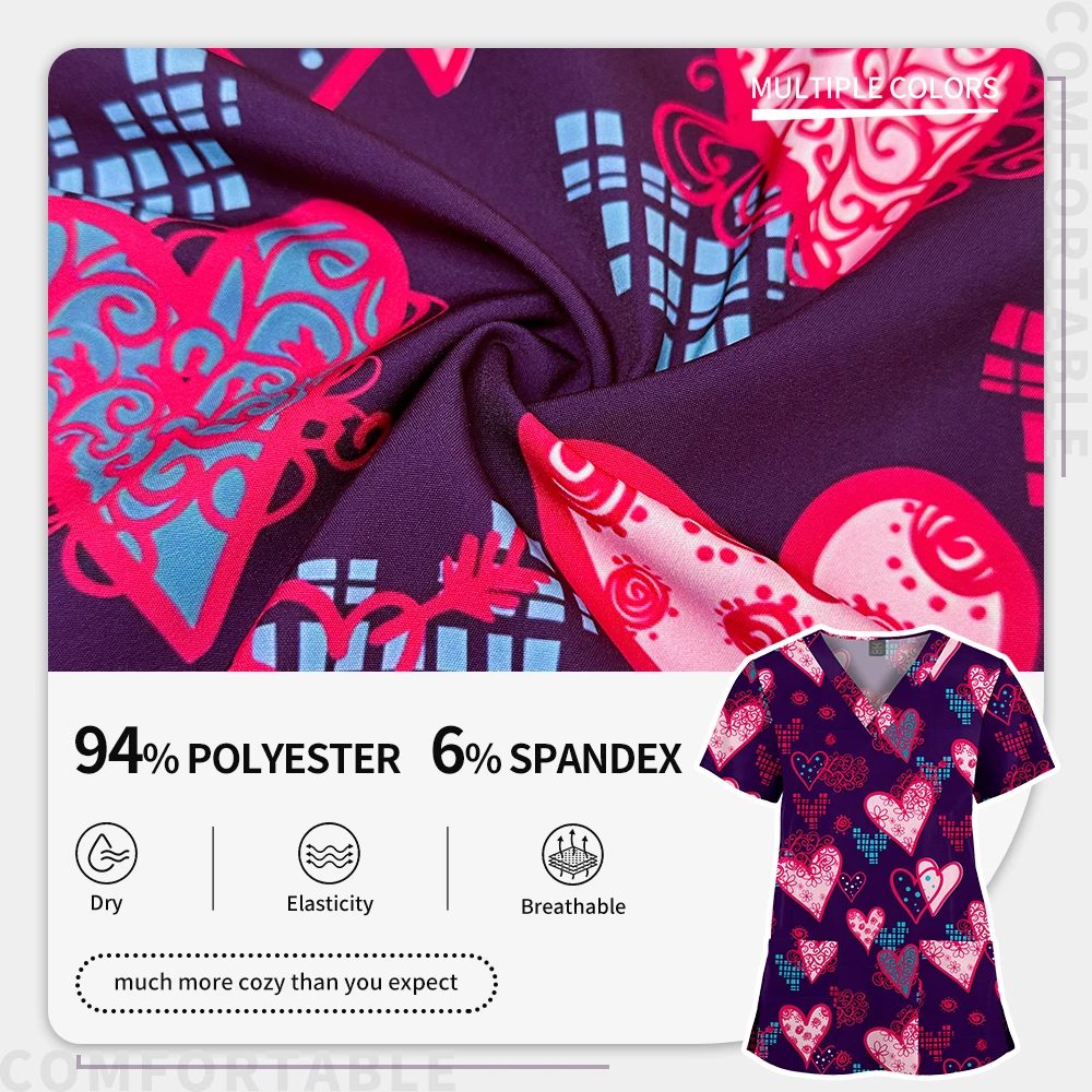 Wholesale Medical Clothing for Women Mens Scrubs Cute Printing Nursing Top Dental Clinic Beauty Healthcare Pharmacy Work Clothes