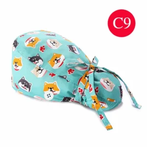 Adjustable Surgical Scrub Caps With Buttons Bouffant Doctor Nurse Caps Ponytail Holder Long Hair Turban Hats Women & Men