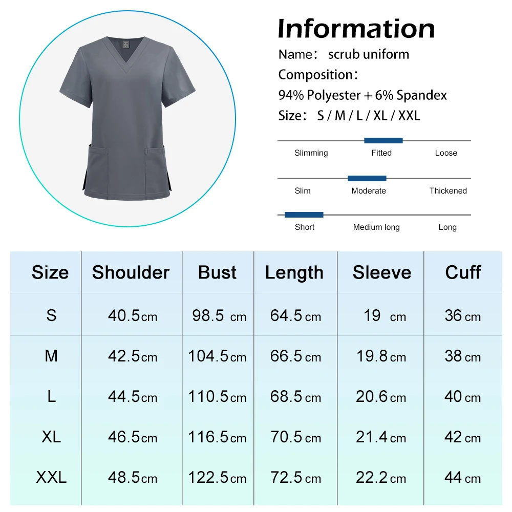 Front view of {color} unisex short-sleeve V-neck scrub top – view 2