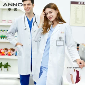 ANNO White Doctor Medical Coat Unisex Lab Uniforms Dentistry Clinic Overall Pharmacy Chemistry Medico Gown