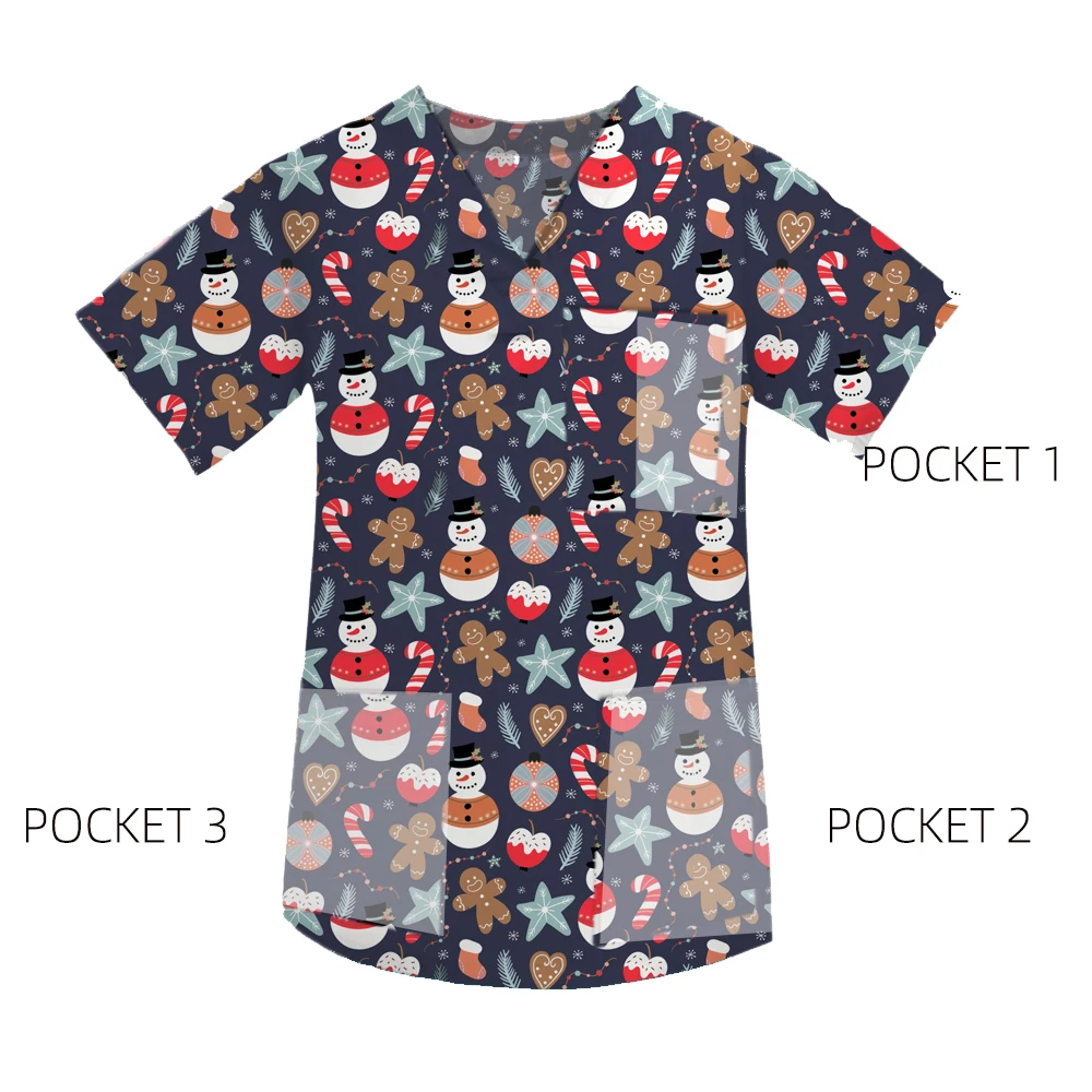 Pure cotton short-sleeve scrub set in {color} — unisex XS–4XL, top and pant – view 3