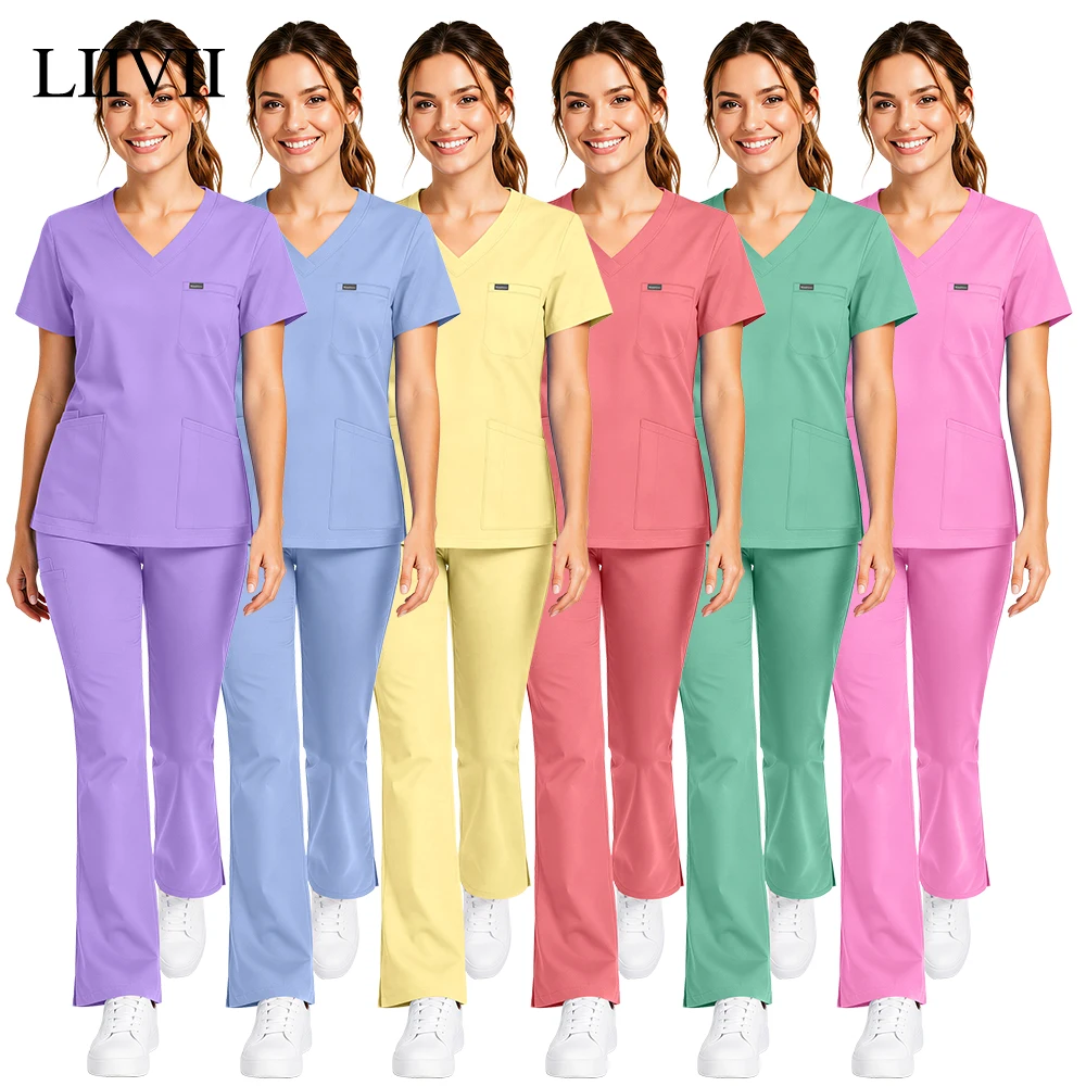 High Quality Beautician Work Clothes Health Nursing Suit Hospital Scrub Set Women Spa Uniform Medical Surgical Nurse Accessories