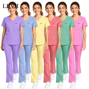 High Quality Beautician Work Clothes Health Nursing Suit Hospital Scrub Set Women Spa Uniform Medical Surgical Nurse Accessories