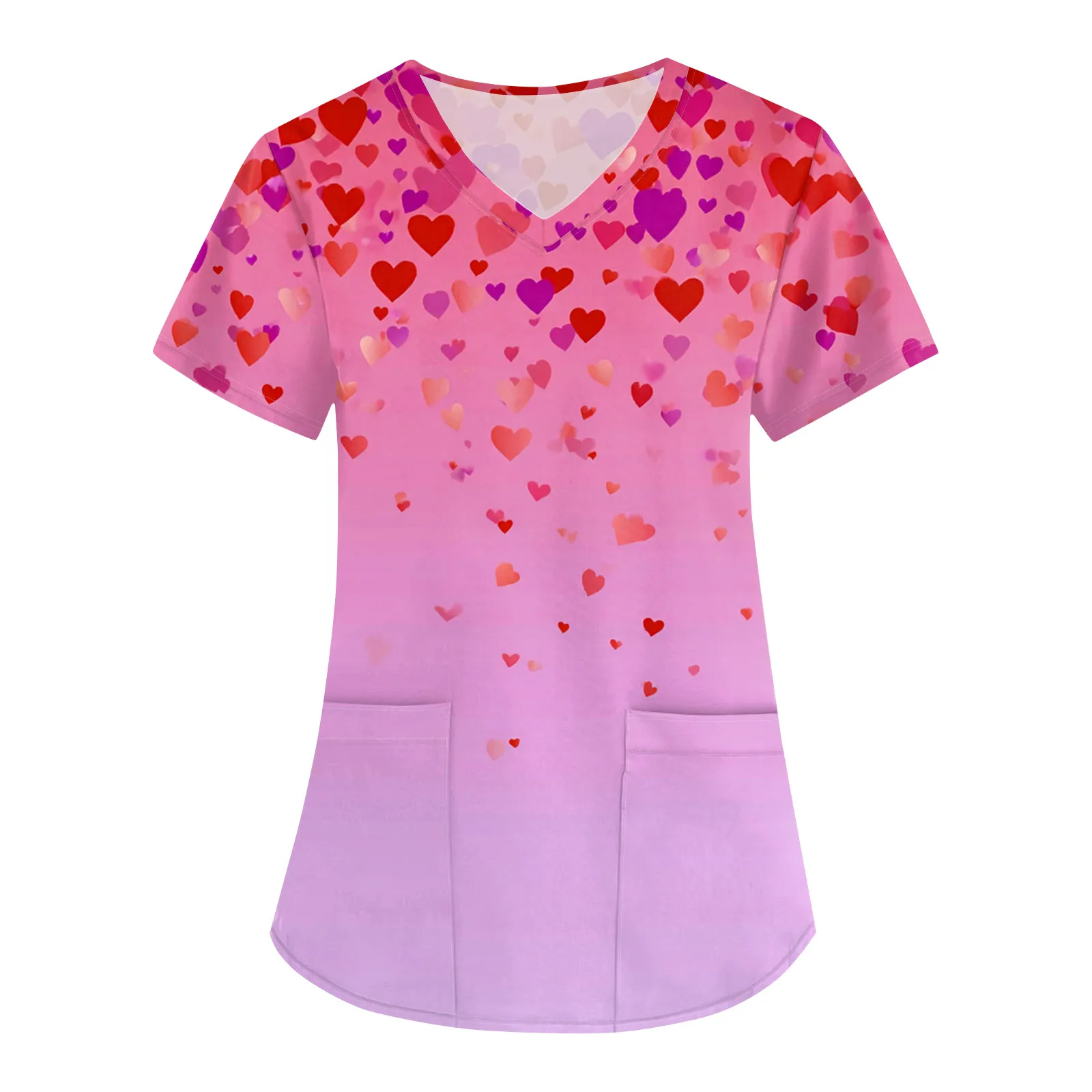 {title} — short-sleeve summer medical scrub top – view 2