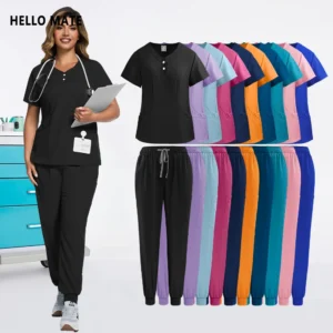 Unisex surgical overalls for {role} — front view, clinical-style work uniform