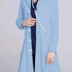 New Fashion Pink Medical Doctor Lab Coat for Women Uniform Nurse Work Wear long Jacket Slim Protective Trench Coat