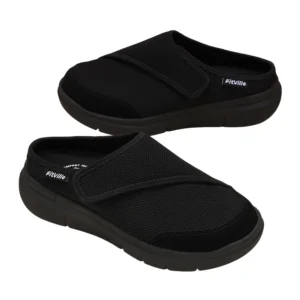 FitVille Women's Orthopedic Slippers Wide Fleece Lined Clogs with Arch Support Recovery Pedic Shoes Comfortable Slip-On Footwear