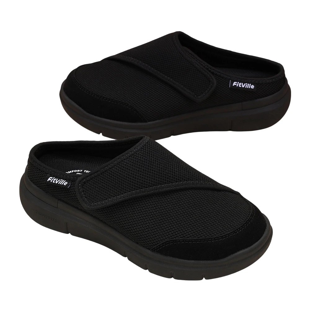 {color} FitVille women's orthopedic fleece-lined slip-on clogs with EVA sole and arch support