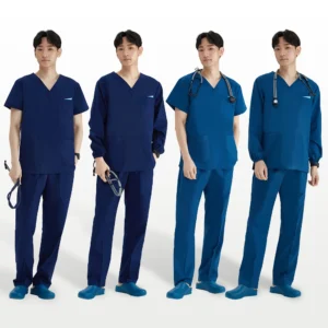 {title} — men's V‑neck scrub top and pants set