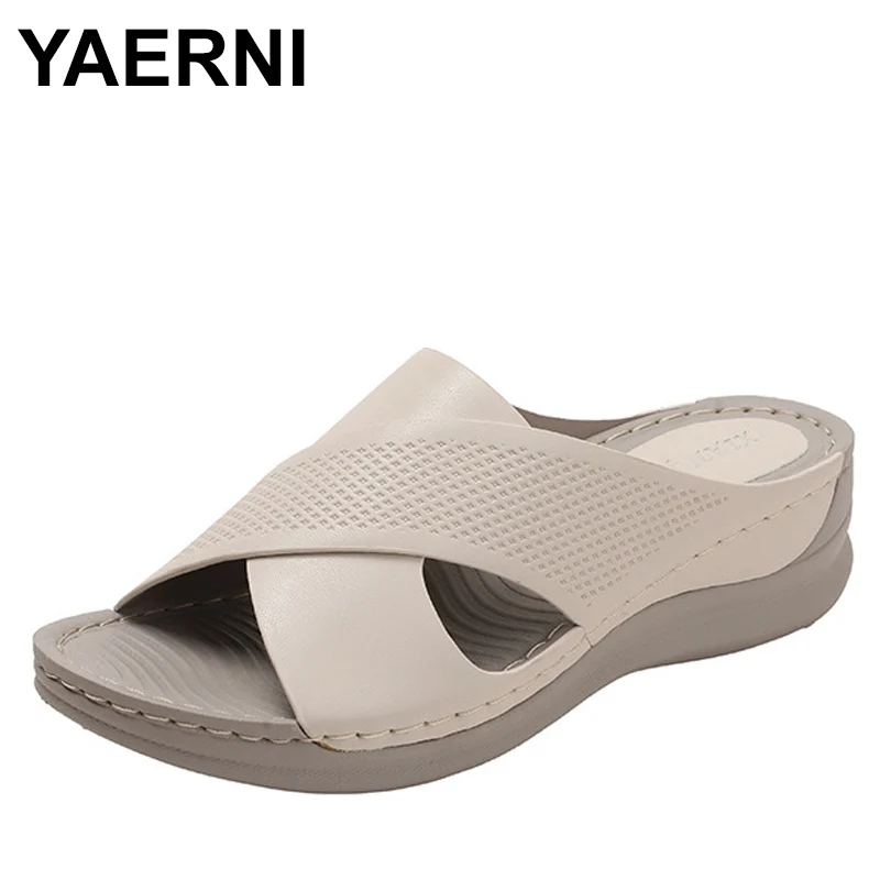 Women's lightweight wedge sandal in {color} — open toe, PU insole, rubber outsole – view 4