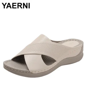 Summer Women Wedge Sandals Premium Orthopedic Open Toe Slippers Casual Low Heels Sandalias Female's Platform Lightweight Shoes