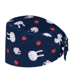 Unisex Cartoon Printing Scrub Cap Pure Print Design Lab Scrub Hat Breathable Soft Adjustable Buckle Nursing Cap Pet Hospital