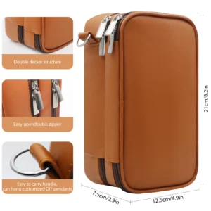 Black/Brown Insulin Travel Case, Double Layer Diabetic Supplies Organizer Bag With Wrist Strap, Large Capacity Medical Storage Pouch For Insulin Pens, Meter, Test Strips, Bag Only
