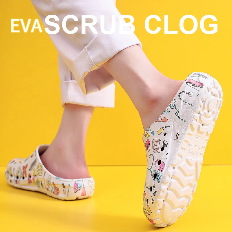 Women's EVA non-slip medical clogs in {color} — sizes 35–44, 3–5cm platform – view 2
