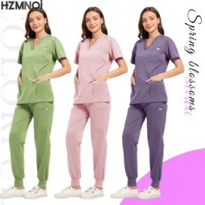 Women's Multicolor Scrub Set Medical Uniform