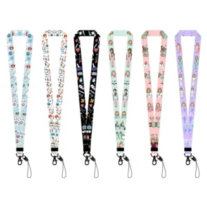 Doctor Nurse Lanyard 45cm Black Red ID Badge Holder