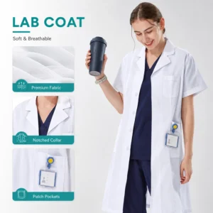 Lab Coat Wholesale Tooth Clinic Hospital Doctor White Robe Women Short and Long Sleeves Medical Uniform XK002