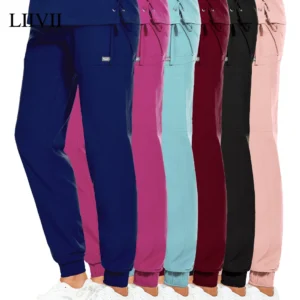 XS-2XL 6 Colors Stretch Edge Nurse Uniform Bottoms Medical Scrubs Pants Casual Doctor Dental Clinic Work Trousers Nursing Pants
