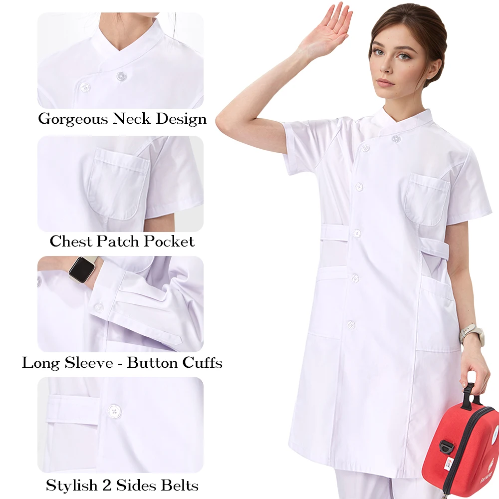 White nurse dress medical uniform — {view} — {size} – view 3