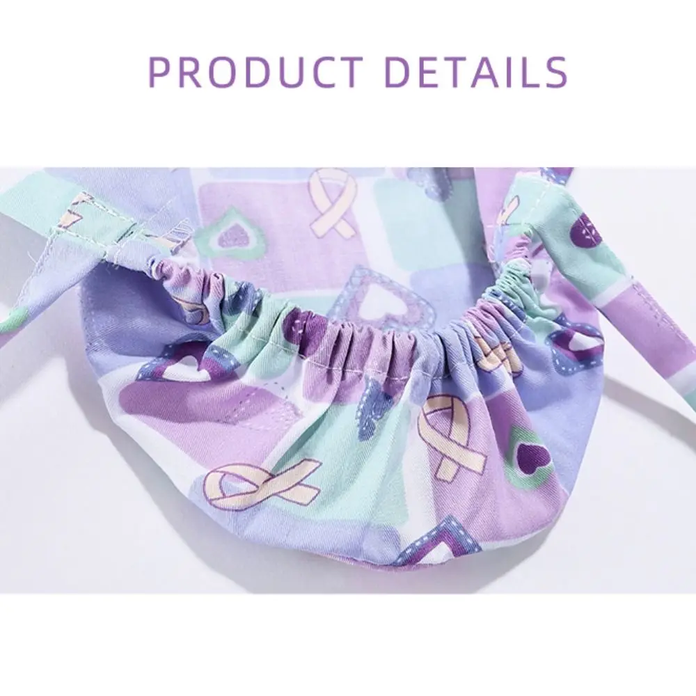 Adjustable ponytail scrub cap — bouffant style with buttons — {color} – view 2